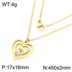 Stainless Steel Colored Mother's Love Necklace Mother's Day Gift - KN292742-Z