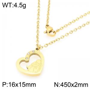 Stainless Steel Mother and Love Necklace Mother's Day Gift - KN292744-Z