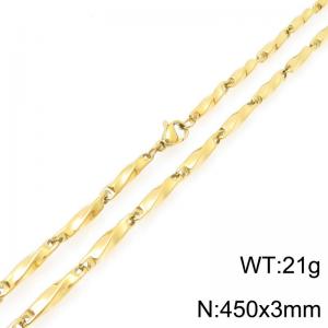 Stainless steel 450 × 3mm special twisted melon seed chain lobster buckle temperament gold necklace - KN292760-Z
