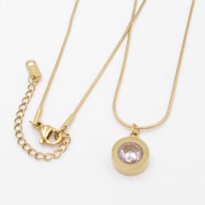 Stainless Steel Stone Necklace - KN292823-HR