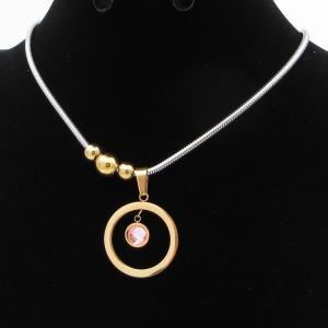 SS Gold-Plating Necklace - KN292849-QY
