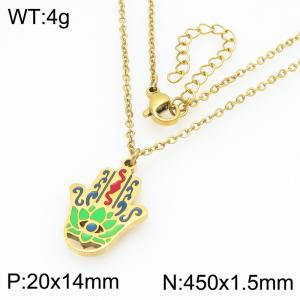 Creative Gold Color Dangle Neckalce for Women With Palms Trend Jewelry - KN292989-Z