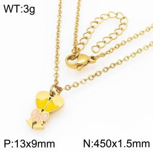 Creative Gold Color Stainless Steel Women's Dangle Neckalce Champagne Charm Trend Jewelry - KN292990-Z