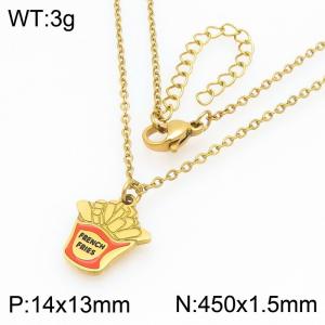 Creative Stainless Steel Women's Dangle Neckalce With Chips Charm Trend Jewelry - KN292993-Z