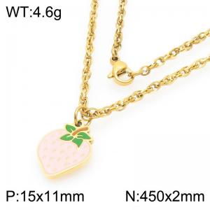 Boho Strawberry Neckalce for Women Gold Color Stainless Steel Jewelry - KN293006-Z