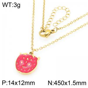Creative Pendant Necklace For Women Gold Color Stainless Steel Jewelry - KN293010-Z