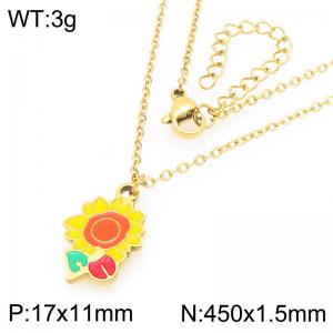 Creative Pendant Necklace For Women Gold Color Stainless Steel Jewelry - KN293012-Z