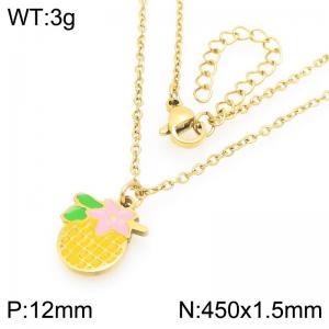 Creative Pendant Necklace For Women Gold Color Stainless Steel Jewelry - KN293017-Z