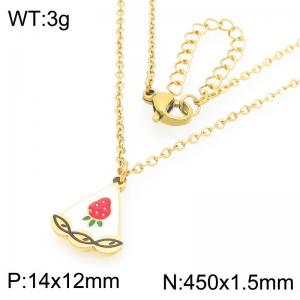 Creative Pendant Necklace For Women Gold Color Stainless Steel Jewelry - KN293019-Z