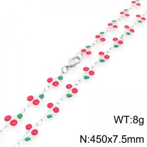Boho Cherry Charm Bracelet Women's Stainless Steel Jewelry - KN293040-Z