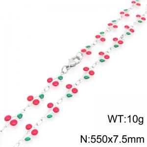 Boho Cherry Charm Bracelet Women's Stainless Steel Jewelry - KN293042-Z