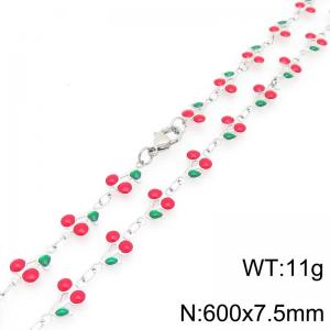Boho Cherry Charm Bracelet Women's Stainless Steel Jewelry - KN293043-Z