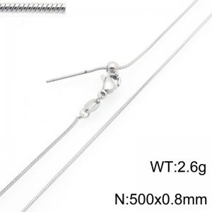 Simple and stylish stainless steel 500 × 0.8mm fine snake bone chain lobster buckle temperament silver necklace - KN293060-ZWY