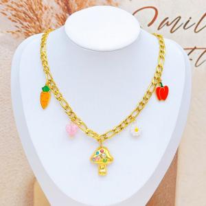 SS Gold-Plating Necklace - KN293067-SXSJ