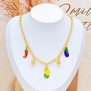 SS Gold-Plating Necklace - KN293068-SXSJ