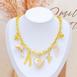 SS Gold-Plating Necklace - KN293069-SXSJ