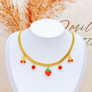 SS Gold-Plating Necklace - KN293071-SXSJ