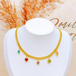 SS Gold-Plating Necklace - KN293072-SXSJ