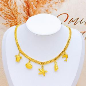SS Gold-Plating Necklace - KN293074-SXSJ