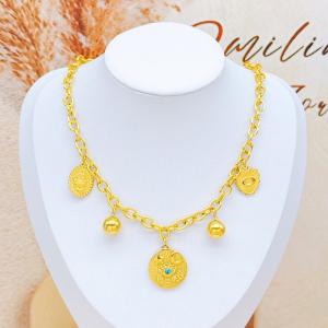 SS Gold-Plating Necklace - KN293075-SXSJ