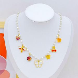 SS Gold-Plating Necklace - KN293077-SXSJ