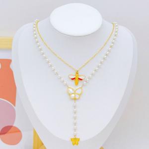 SS Gold-Plating Necklace - KN293078-SXSJ