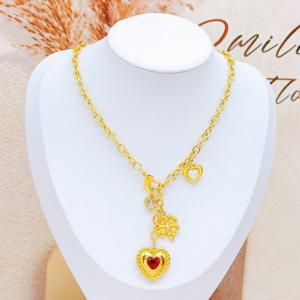 SS Gold-Plating Necklace - KN293082-SXSJ