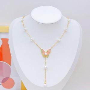SS Gold-Plating Necklace - KN293083-SXSJ
