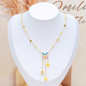 SS Gold-Plating Necklace - KN293084-SXSJ