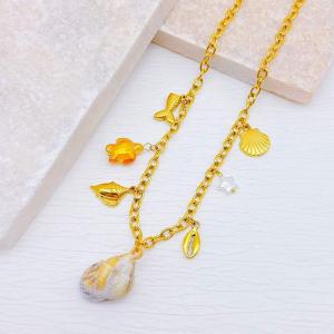 SS Gold-Plating Necklace - KN293086-SXSJ