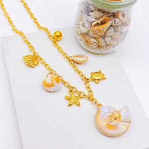 SS Gold-Plating Necklace - KN293087-SXSJ