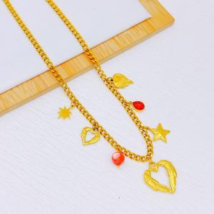 SS Gold-Plating Necklace - KN293090-SXSJ