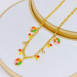 SS Gold-Plating Necklace - KN293097-SXSJ