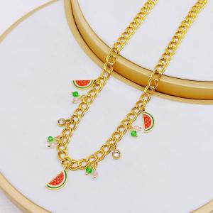 SS Gold-Plating Necklace - KN293098-SXSJ