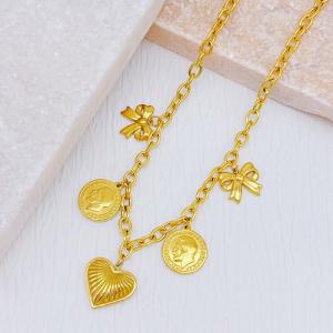 SS Gold-Plating Necklace - KN293101-SXSJ