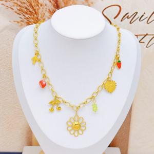 SS Gold-Plating Necklace - KN293103-SXSJ