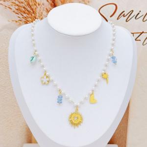 SS Gold-Plating Necklace - KN293104-SXSJ
