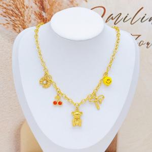 SS Gold-Plating Necklace - KN293105-SXSJ