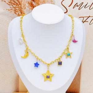 SS Gold-Plating Necklace - KN293109-SXSJ