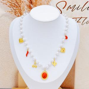SS Gold-Plating Necklace - KN293110-SXSJ