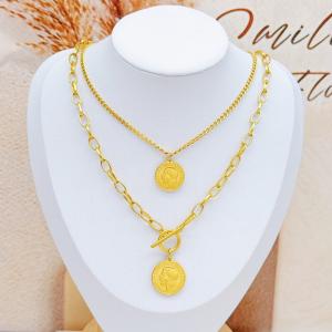SS Gold-Plating Necklace - KN293113-SXSJ