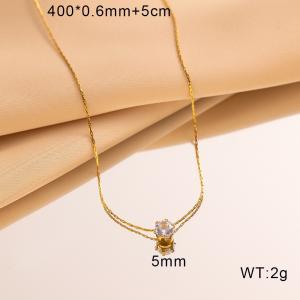Stainless Steel Stone Necklace - KN293154-YWYM