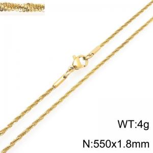 Fashionable and personalized stainless steel 550 × 1.8mm creative special twisted chain lobster buckle jewelry temperament gold necklace - KN293194-Z