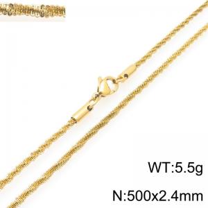 Fashionable and personalized stainless steel 500 × 2.4mm creative special twisted chain lobster buckle jewelry temperament gold necklace - KN293201-Z