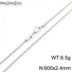 Fashionable and personalized stainless steel 600 × 2.4mm creative special twisted chain lobster buckle jewelry temperament silver necklace - KN293207-Z