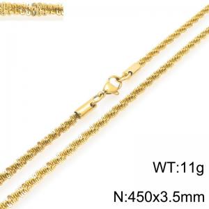 Fashionable and personalized stainless steel 550 × 3.5mm creative special twisted chain lobster buckle jewelry temperament gold necklace - KN293216-Z