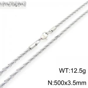 Fashionable and personalized stainless steel 500 × 3.5mm creative special twisted chain lobster buckle jewelry temperament silver necklace - KN293221-Z