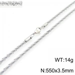 Fashionable and personalized stainless steel 550 × 3.5mm creative special twisted chain lobster buckle jewelry temperament silver necklace - KN293222-Z
