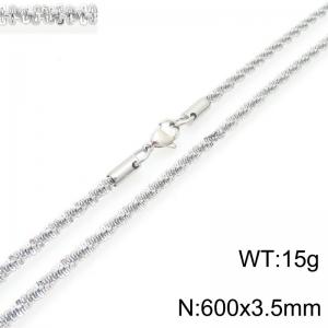 Fashionable and personalized stainless steel 600 × 3.5mm creative special twisted chain lobster buckle jewelry temperament silver necklace - KN293223-Z
