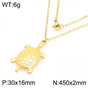 Fashionable ocean style stainless steel turtle necklace - KN293224-Z